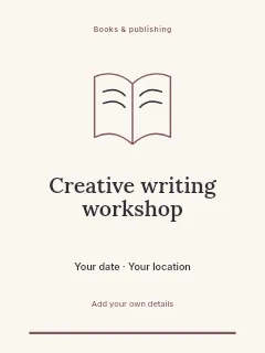 Creative writing workshop invitation template · Botanical invitation