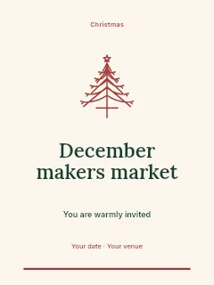 December makers market invitation template · Botanical invitation
