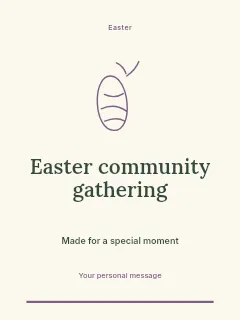 Easter community gathering invitation template · Botanical invitation