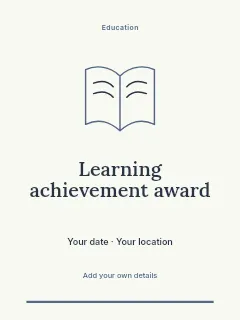 Learning achievement award invitation template · Botanical invitation