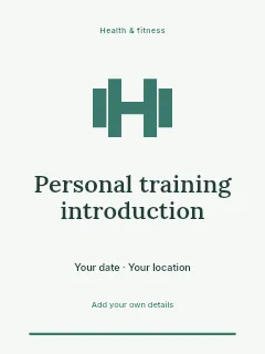 Personal training introduction invitation template · Botanical invitation