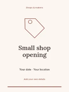 Small shop opening invitation template · Botanical invitation