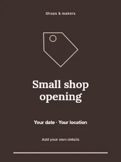 Small shop opening invitation template · Botanical invitation