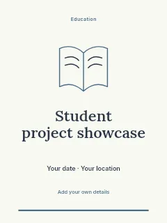 Student project showcase invitation template · Botanical invitation