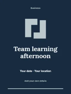 Team learning afternoon invitation template · Botanical invitation