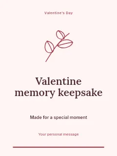 Valentine memory keepsake invitation template · Botanical invitation