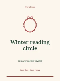 Winter reading circle invitation template · Botanical invitation