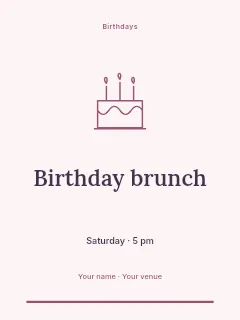 Spring Birthday Brunch invitation template · Botanical invitation