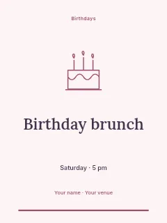 Spring Birthday Brunch invitation template · Botanical invitation