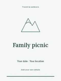 Spring Family Picnic invitation template · Botanical invitation
