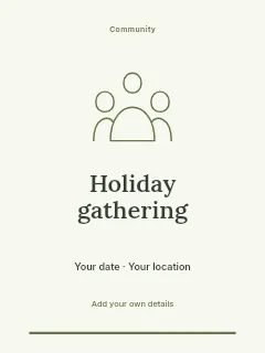 Spring Holiday Gathering invitation template · Botanical invitation