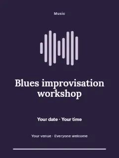 Blues improvisation workshop invitation template · Botanical invitation
