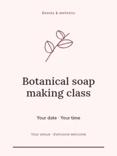 Botanical soap making class invitation template · Botanical invitation