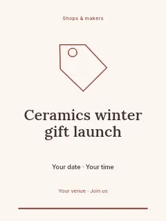 Ceramics winter gift launch invitation template · Botanical invitation