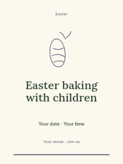 Easter baking with children invitation template · Botanical invitation
