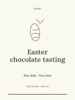 Easter chocolate tasting invitation template · Botanical invitation