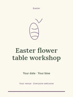 Easter flower table workshop invitation template · Botanical invitation