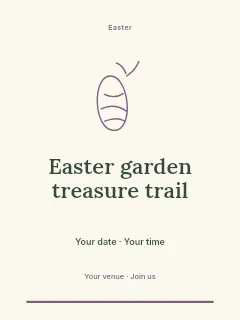 Easter garden treasure trail invitation template · Botanical invitation