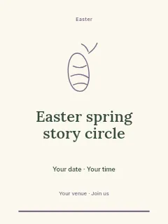 Easter spring story circle invitation template · Botanical invitation