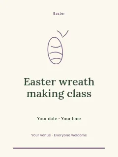 Easter wreath making class invitation template · Botanical invitation