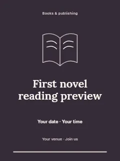 First novel reading preview invitation template · Botanical invitation