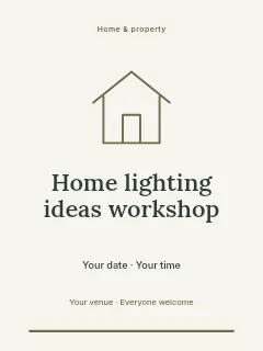 Home lighting ideas workshop invitation template · Botanical invitation