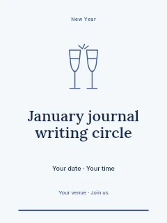 January journal writing circle invitation template · Botanical invitation