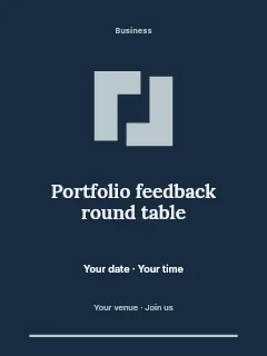 Portfolio feedback round table invitation template · Botanical invitation