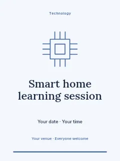 Smart home learning session invitation template · Botanical invitation