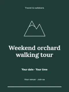 Weekend orchard walking tour invitation template · Botanical invitation