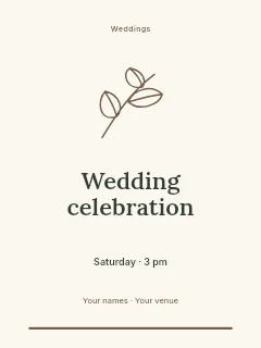 Summer Wedding Celebration invitation template · Botanical invitation