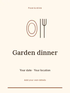 Weekend Garden Dinner invitation template · Botanical invitation