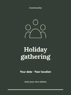 Weekend Holiday Gathering invitation template · Botanical invitation