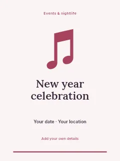 Weekend New Year Celebration invitation template · Botanical invitation