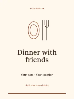 Winter Dinner with Friends invitation template · Botanical invitation