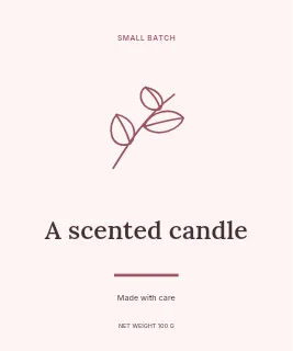 A Scented Candle label template · Artisan label