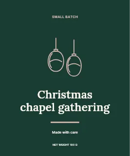 Christmas chapel gathering label template · Artisan label