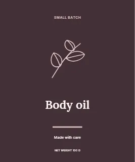 Body Oil label template · Artisan label