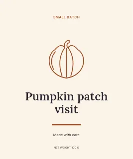 Pumpkin patch visit label template · Artisan label