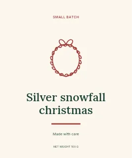 Silver snowfall Christmas label template · Artisan label