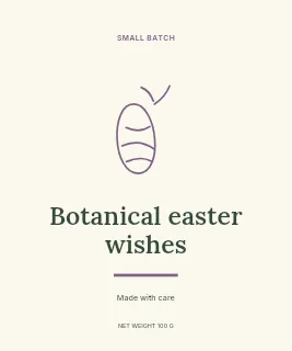 Botanical Easter wishes label template · Artisan label
