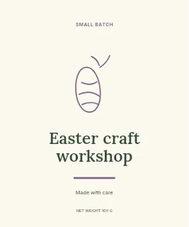 Easter craft workshop label template · Artisan label