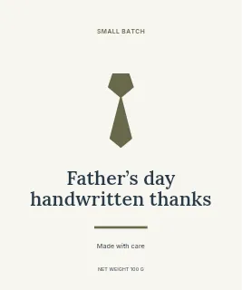 Father’s Day handwritten thanks label template · Artisan label