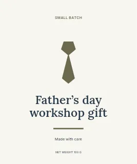 Father’s Day workshop gift label template · Artisan label