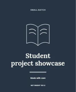 Student project showcase label template · Artisan label