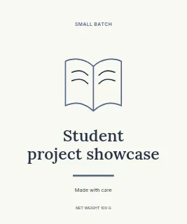 Student project showcase label template · Artisan label