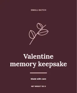 Valentine memory keepsake label template · Artisan label