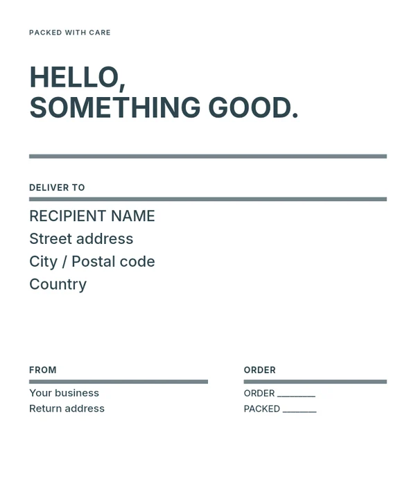 Careful delivery address label template