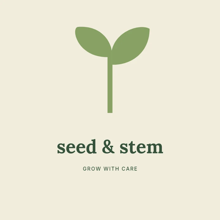 Seed & stem botanical logo template