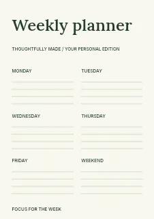 Garden Notes planner template · Structured planners